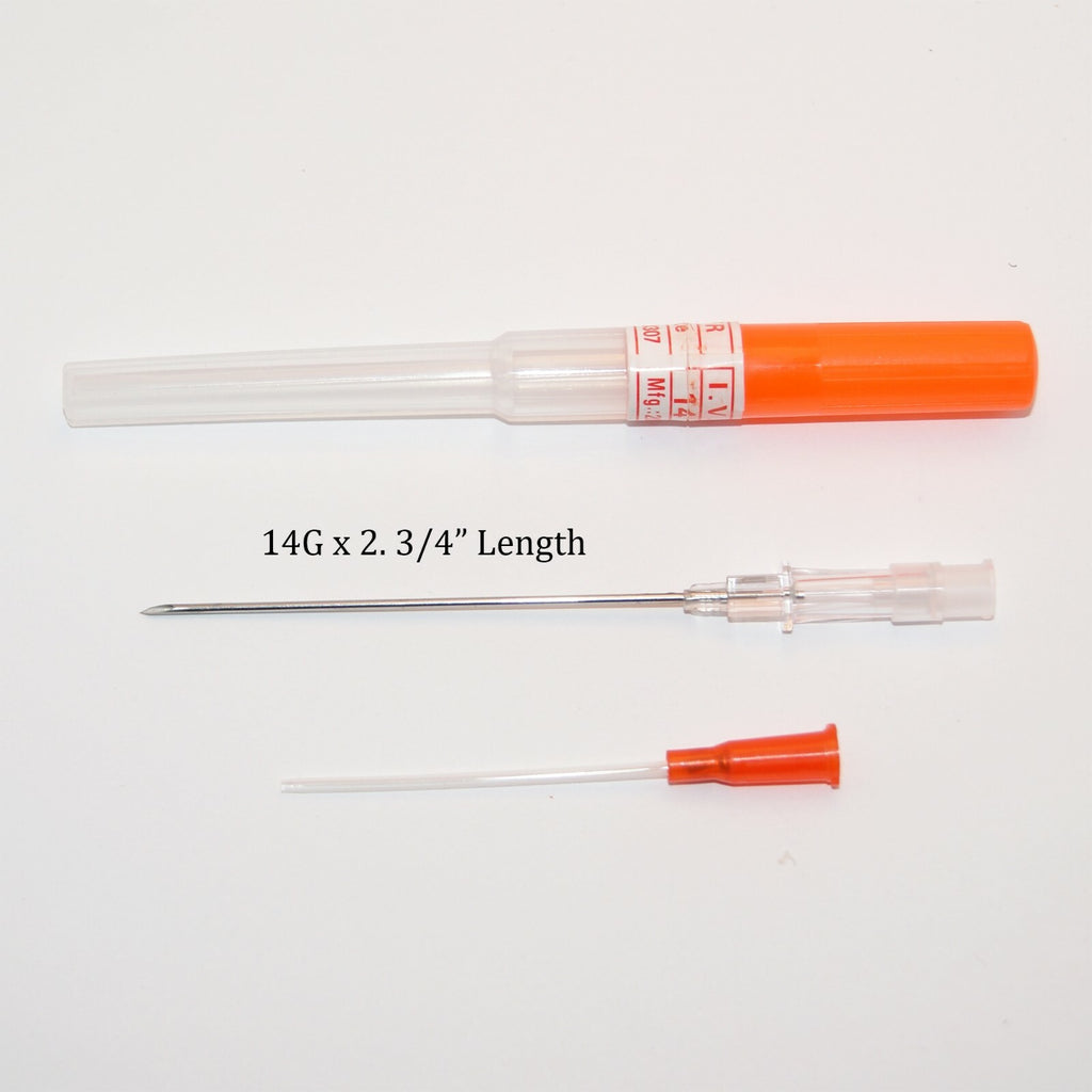 Sterile Piercing Needles with Catheter Insertion Tubes — 14g to 22g, Pre-sterilized