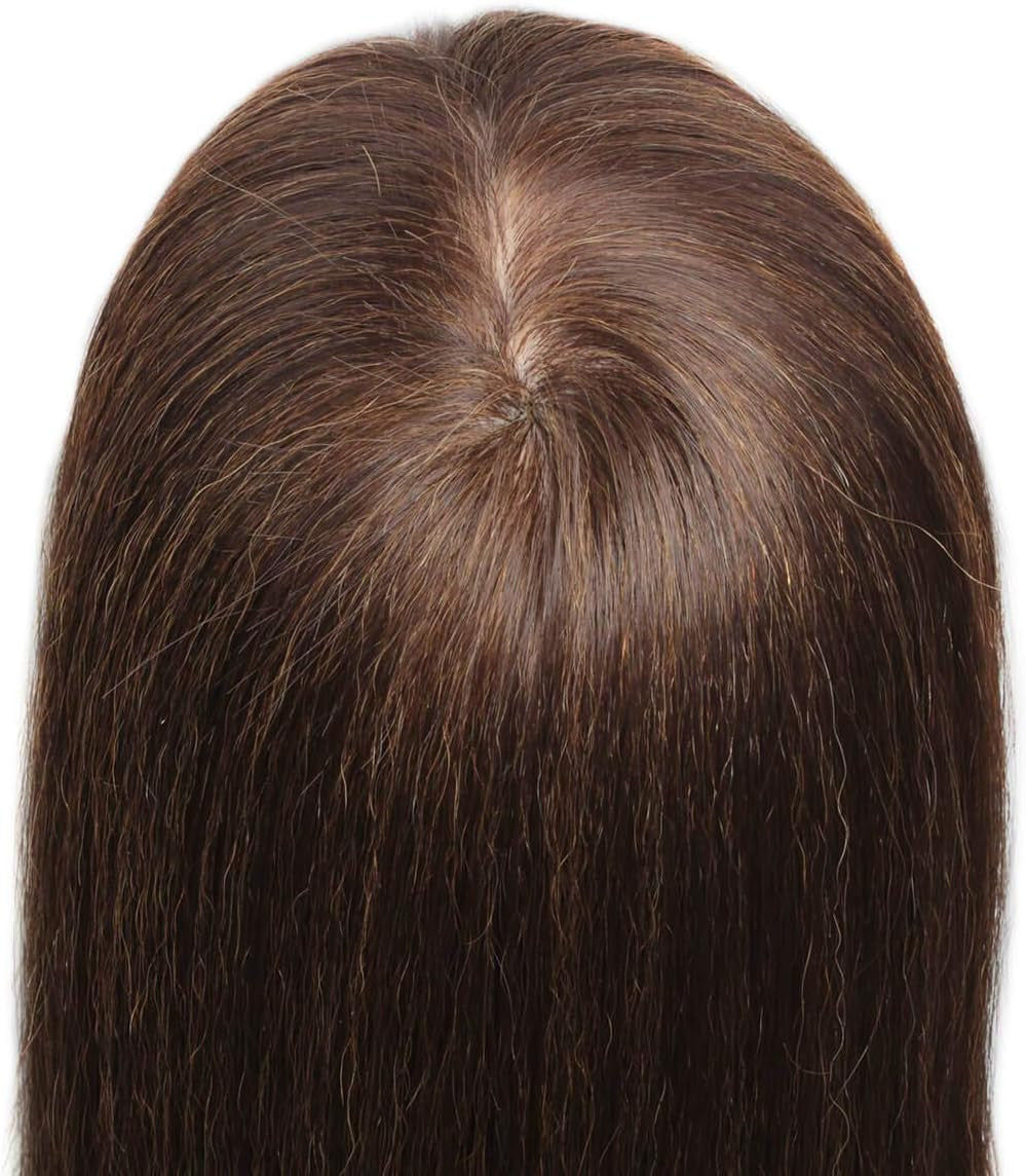Mannequin Head with Human Hair for Hair Styling & Training, 22-24 Inch