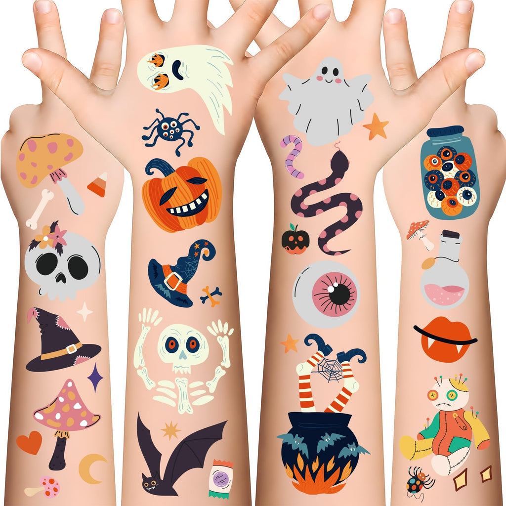 Halloween Temporary Tattoos for Kids, 190 Pc Party Favors Pack