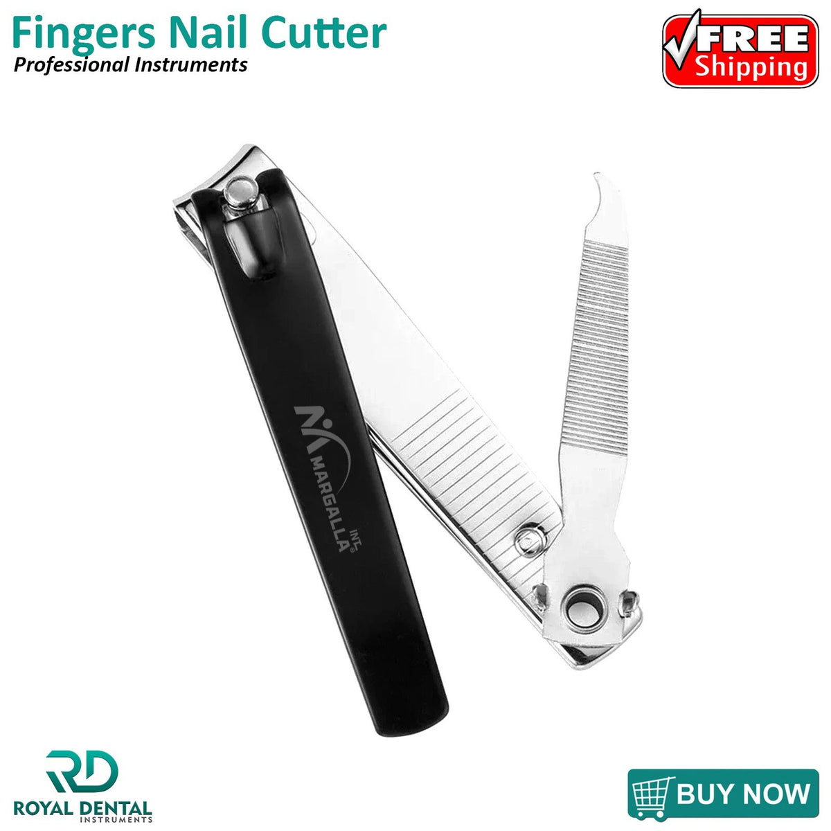 Nail Clipper and Trimmer Set with Nail File - Curved Edge Stainless Steel
