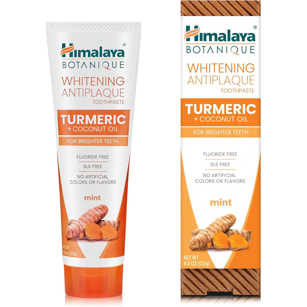 Turmeric Whitening Antiplaque Toothpaste with Coconut Oil - Pack of 4