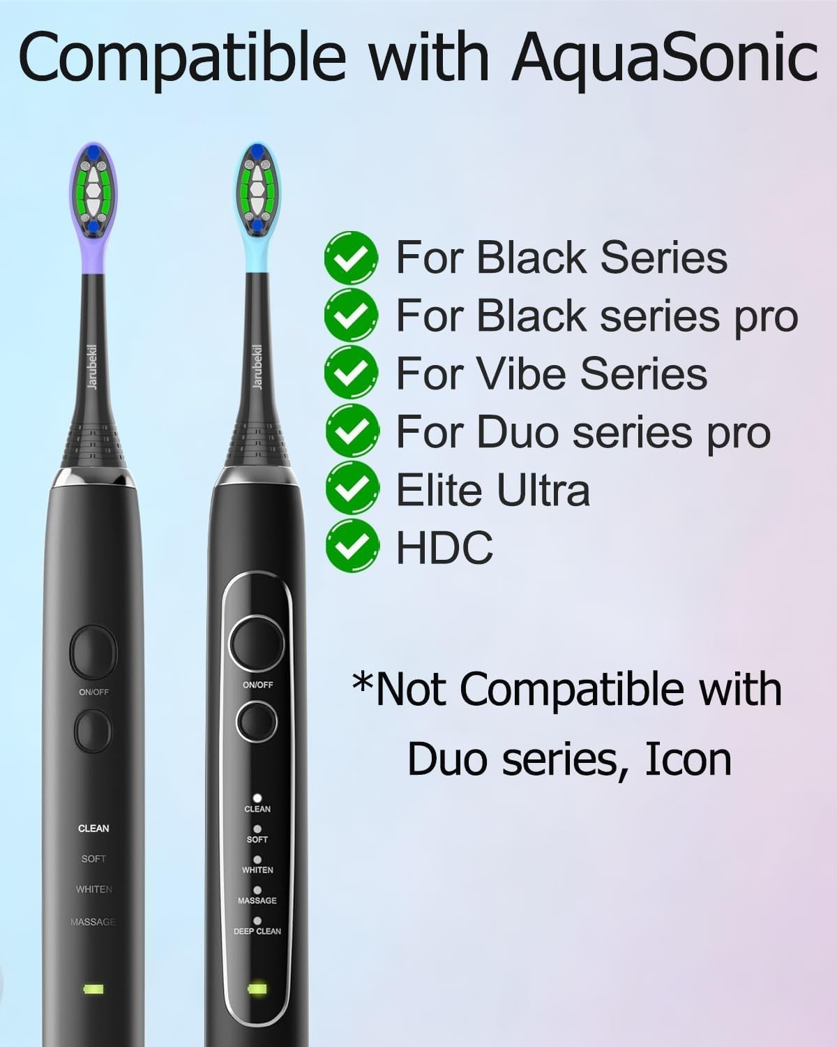 Universal Toothbrush Heads Compatible with Aquasonic Black & Vibe Series