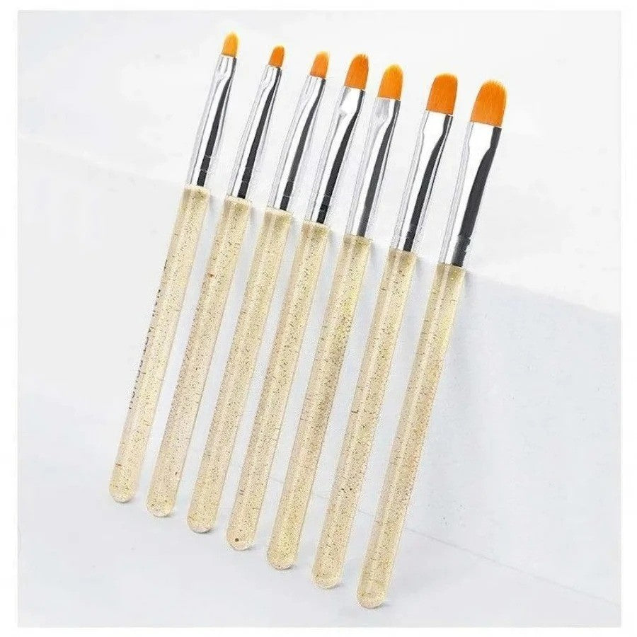 7-Pack Nail Art Brush Set for Gel Polish Drawing and Manicure