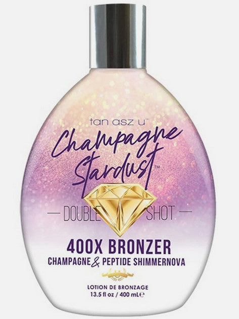Tan Asz U Champagne Stardust Double Shot Bronzing Lotion 13.5oz - Glow & Shimmer