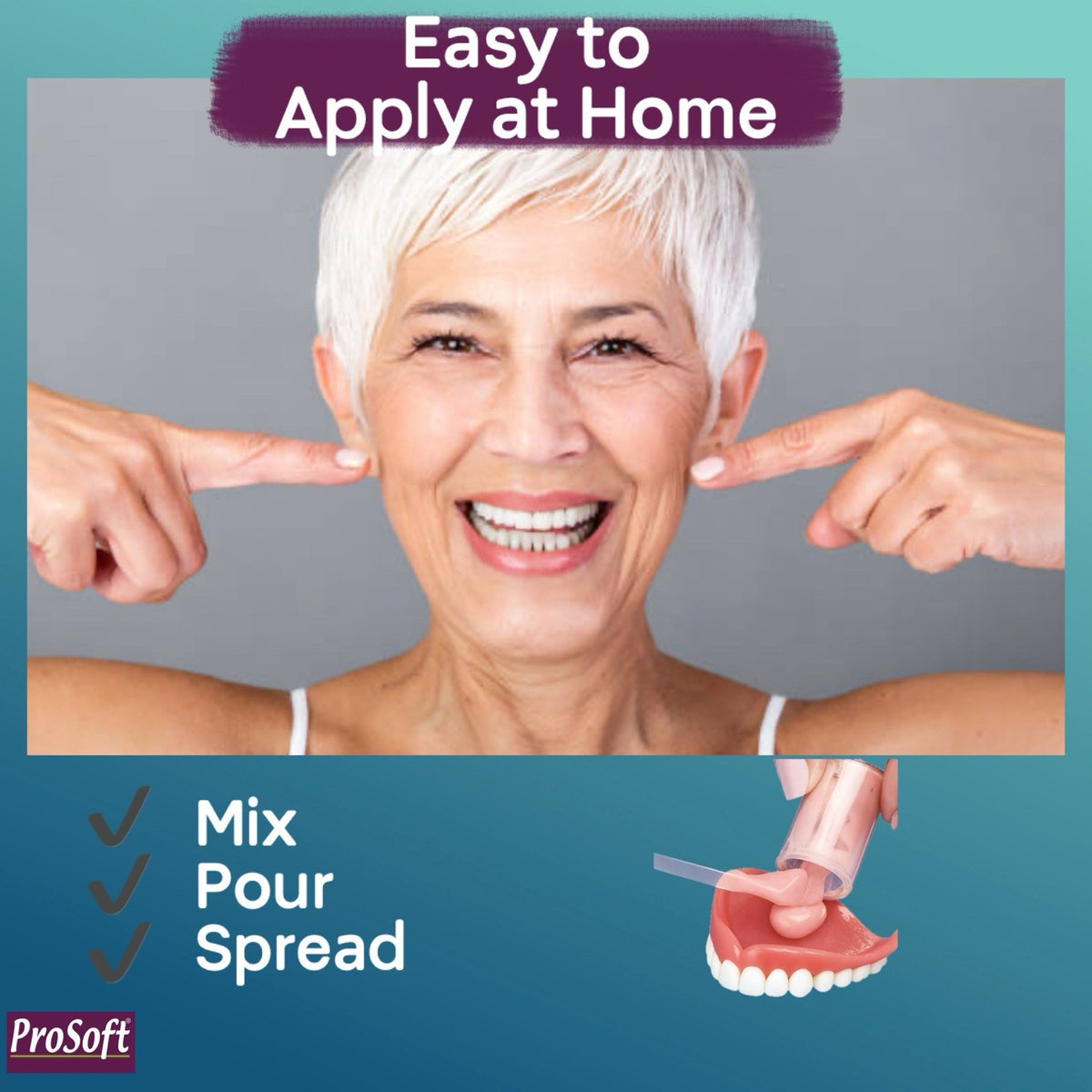 ProSoft Denture Reline Kit 3 Pack Soft, Zinc-Free, Easy DIY, Made in USA