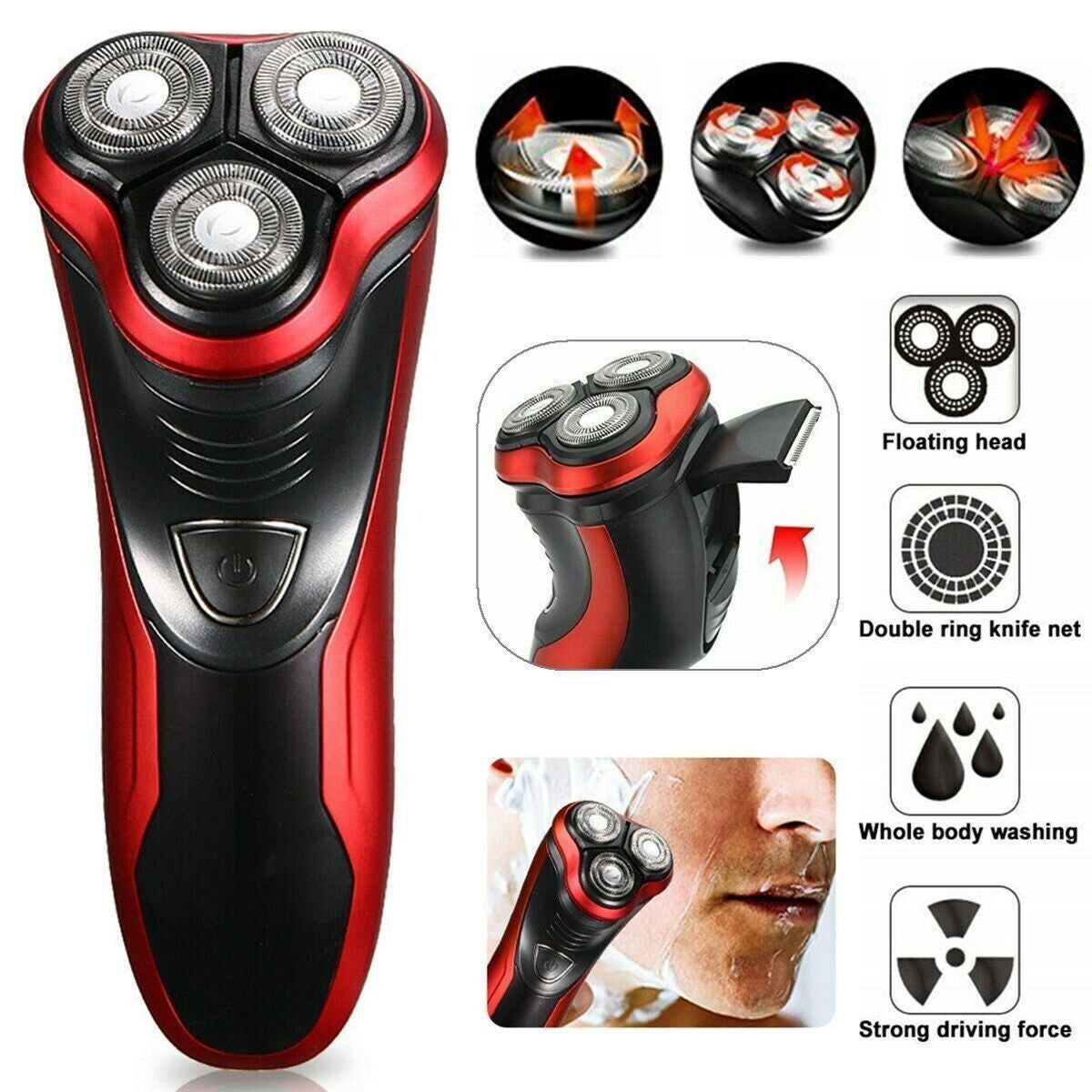 Men's Waterproof Electric Shaver with Pop-Up Trimmer - Cordless Wet & Dry Razor
