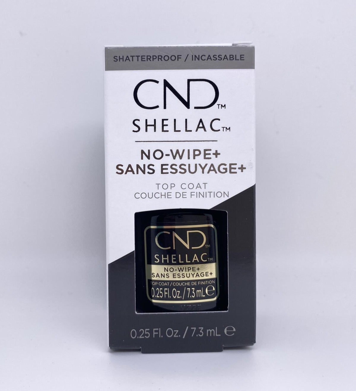 CND Shellac No-Wipe Top Coat - 0.25 Fl Oz / 7.5 mL Long-Lasting Nail Finish