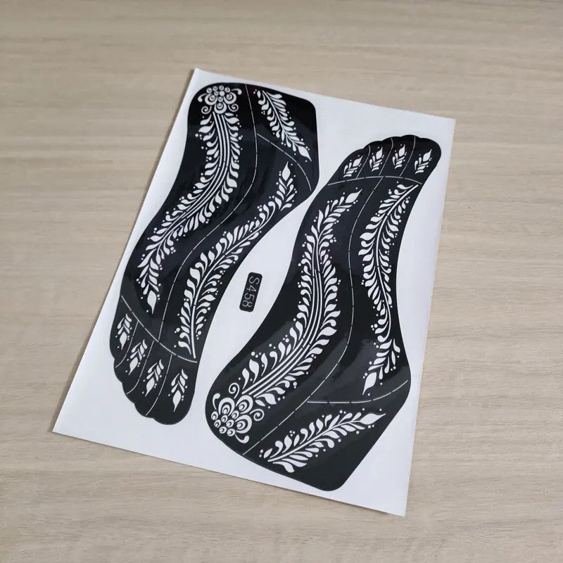Reusable Foot Henna Stencil Template for Women Body Art Mehndi