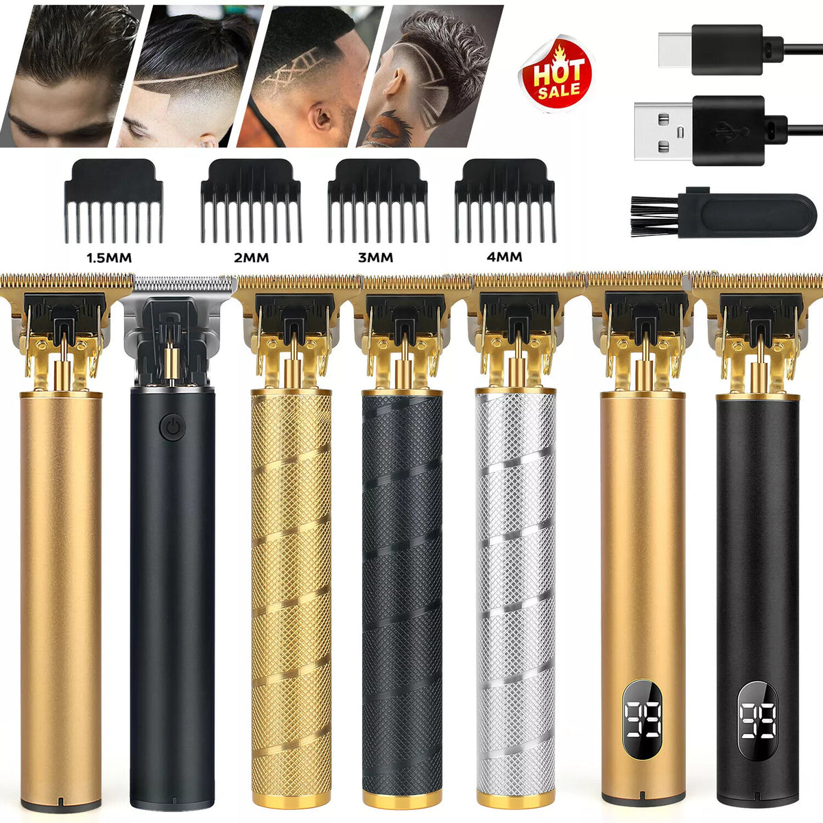 Cordless Hair Clippers & Trimmer for Beard & Hair Cutting - Professional Barber Shaving Machine
