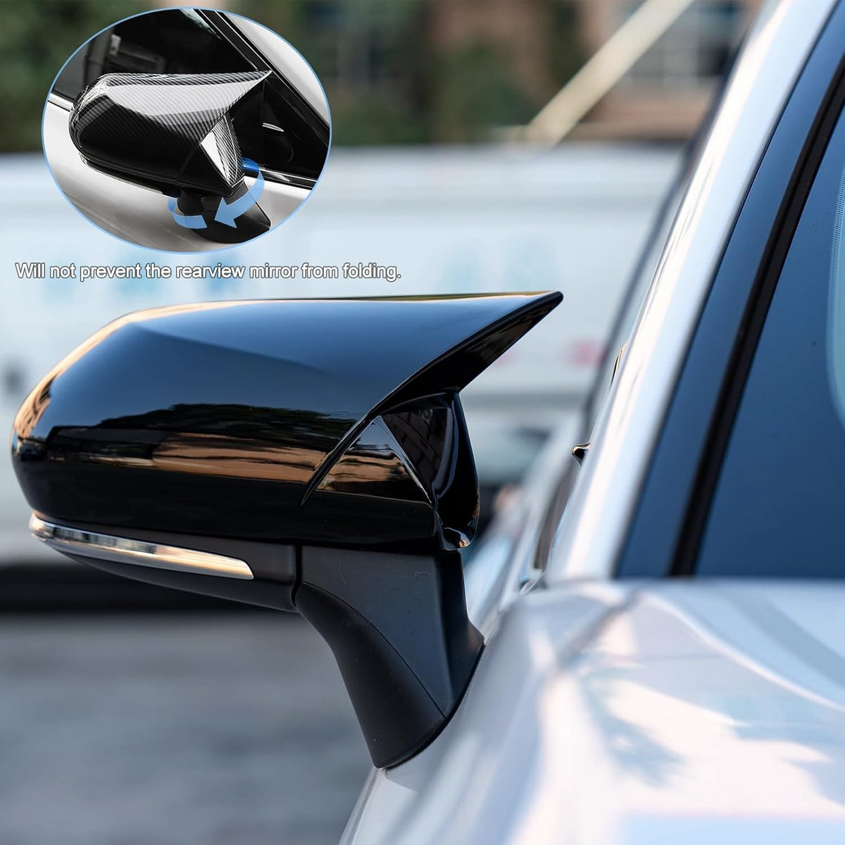 Car Side Mirror Cover Set for Toyota Camry 2018-2025 Glossy Black Protectors