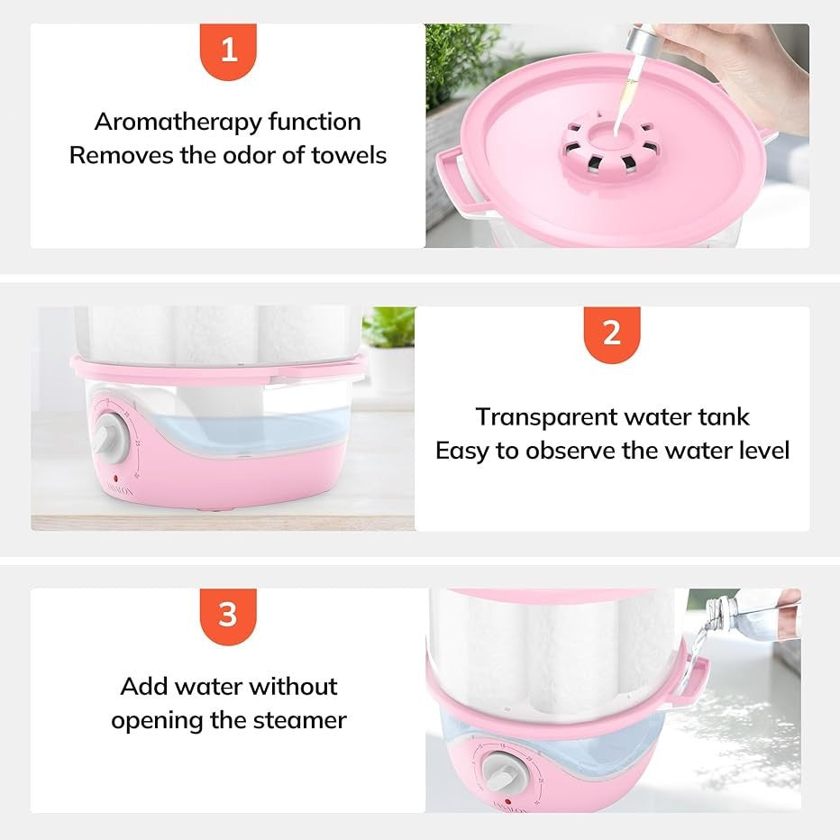 Pink Mini Towel Warmer for Spa & Esthetician Use - 5-Minute Heating
