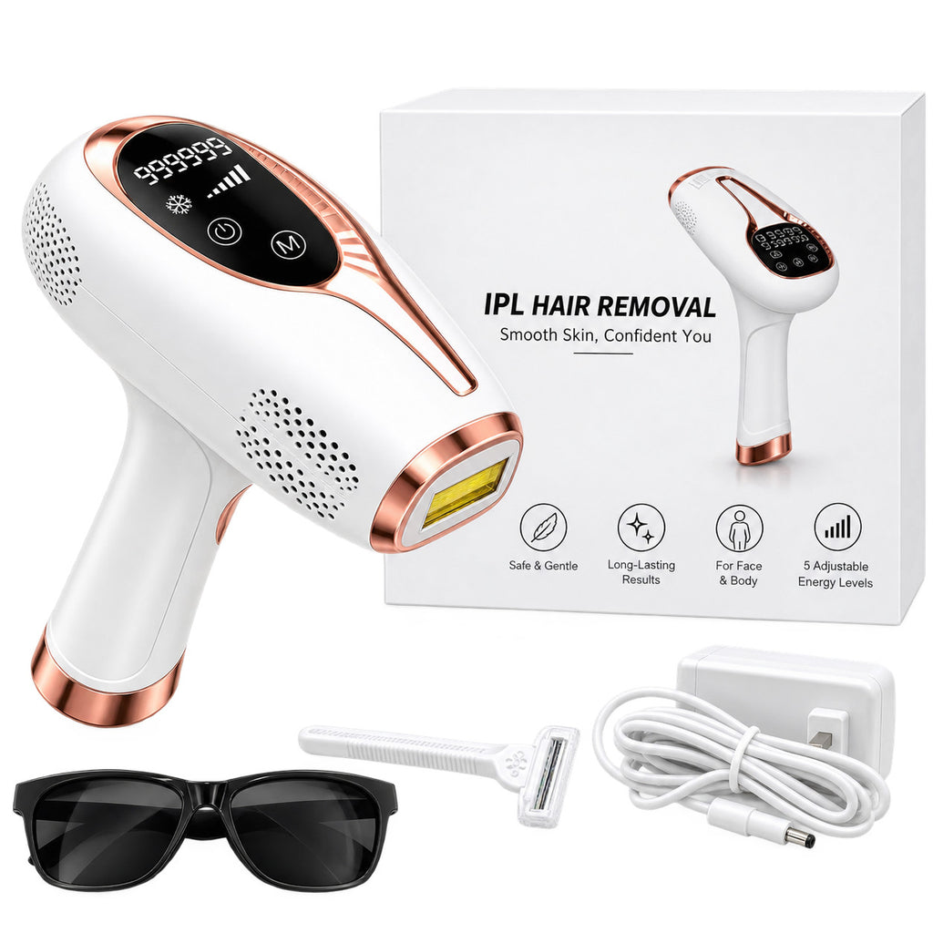 IPL Laser Hair Removal Device with 999,999 Flashes for Face & Body