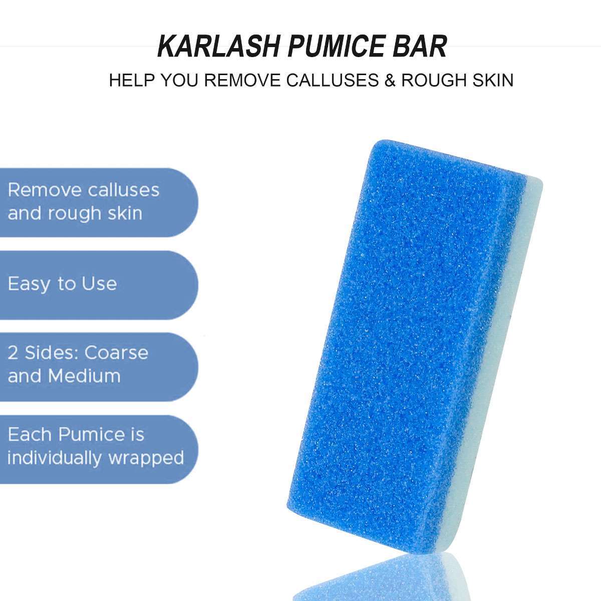 Foot Pumice Stones 4-Pack for Callus Removal & Exfoliation - Dual-Sided