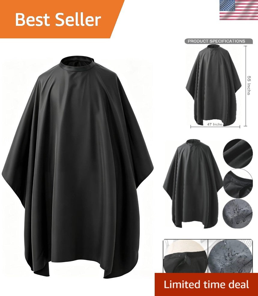 Professional Waterproof Hair Cutting Cape with Adjustable Snap Closure 47x55 Inches