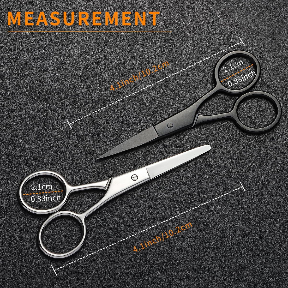 Small Grooming Scissors Set for Facial Hair & Detailing - 2PCS