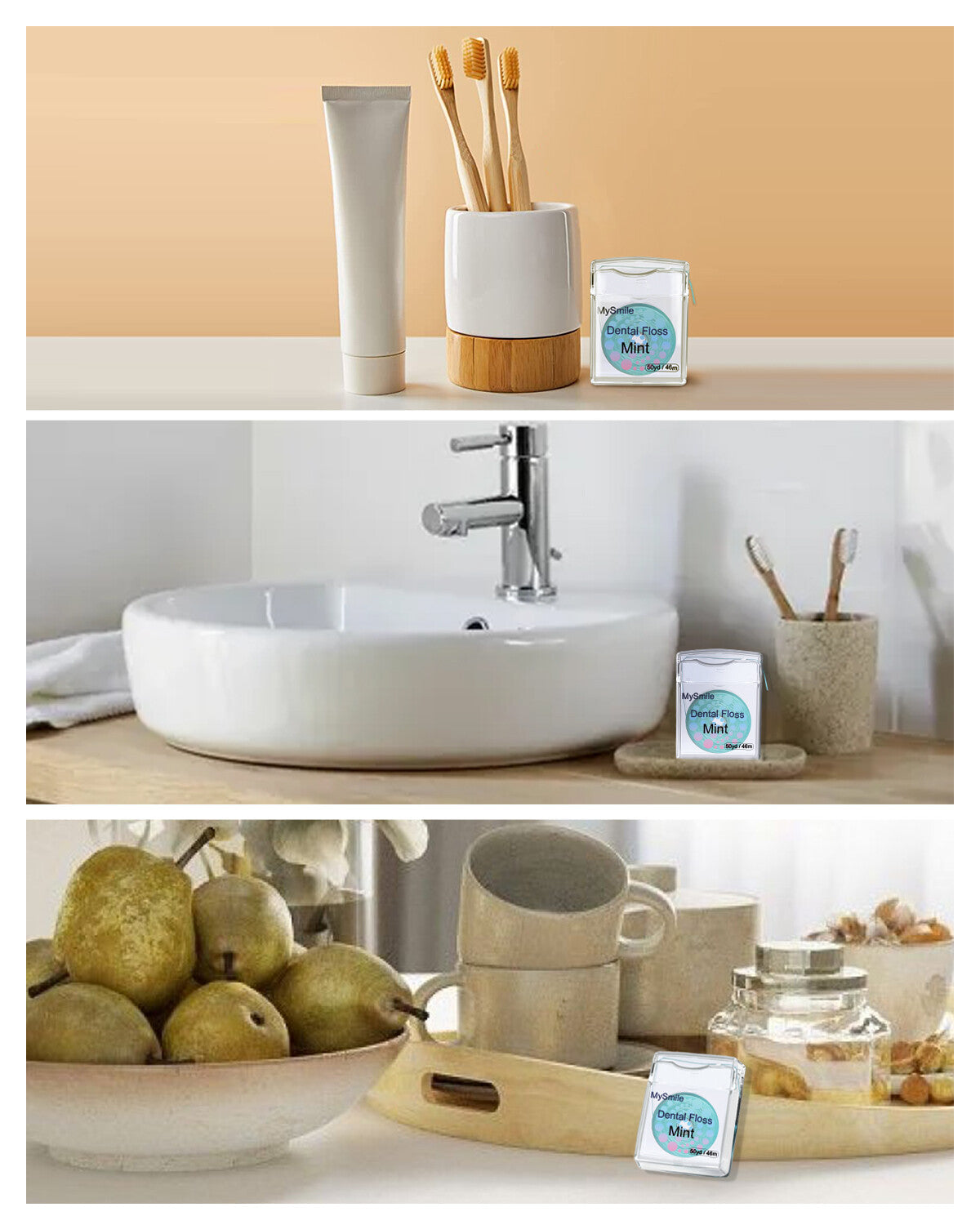 Expanding Dental Floss Pack - Gentle, Shred-Resistant Mint Floss for Sensitive Gums