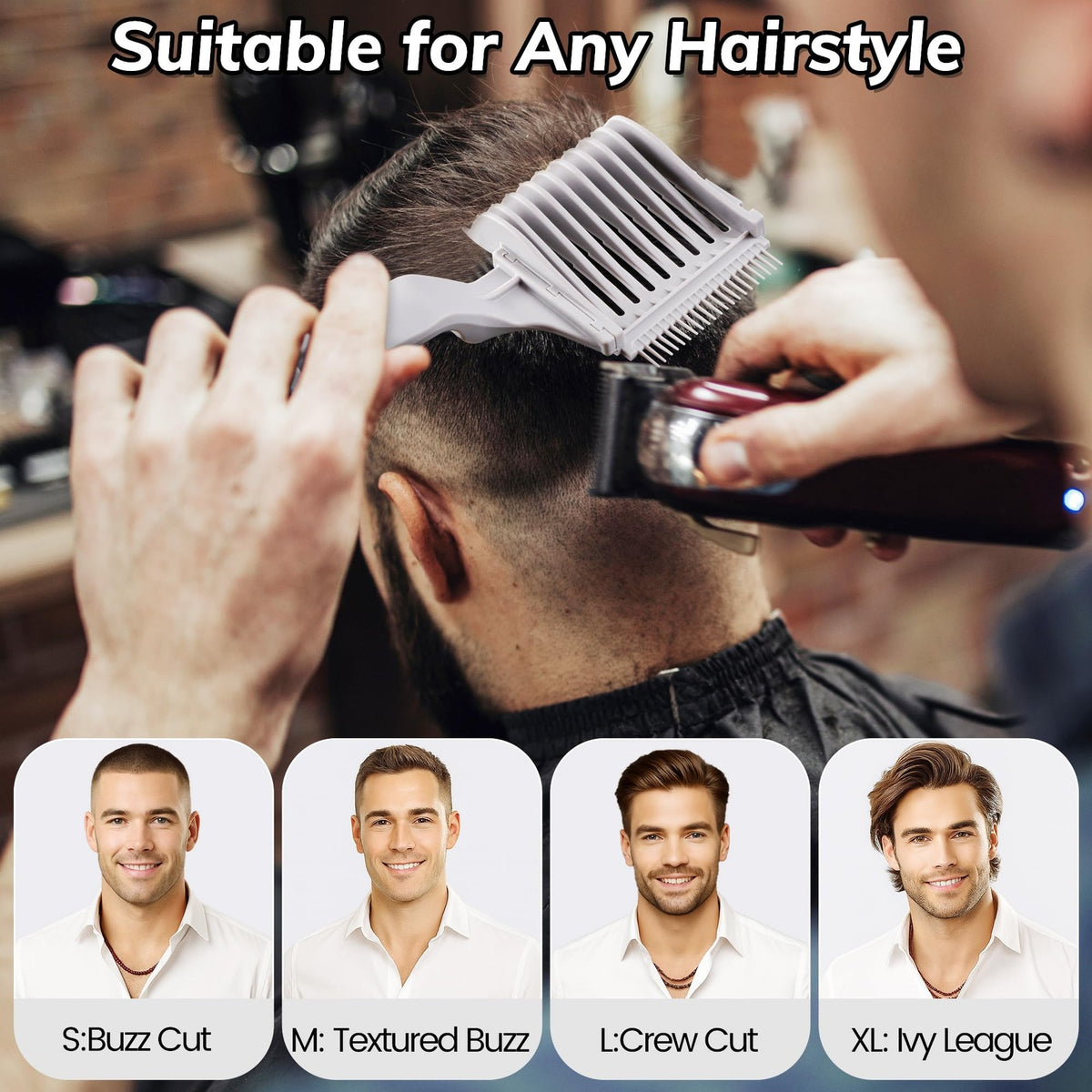 4-in-1 Detachable Fade Comb Set for Professional Haircutting & Grooming