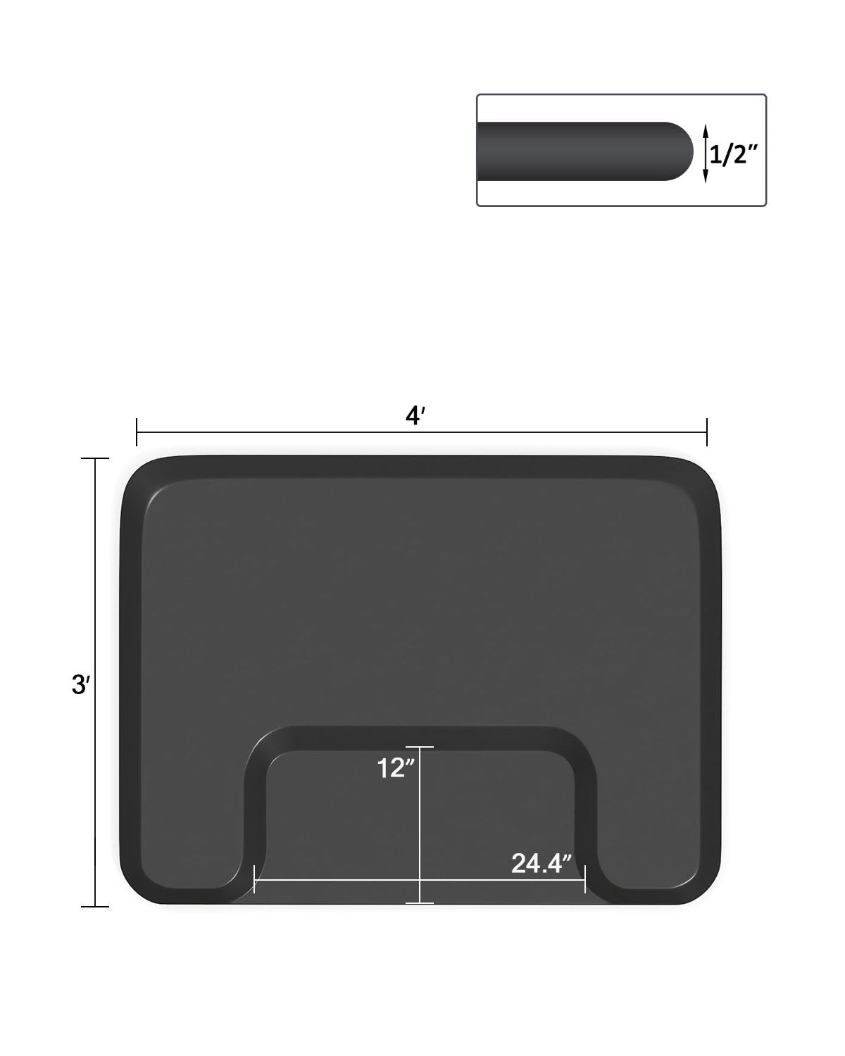 Anti-Fatigue Salon Chair Mat 3x4 Feet for Barber & Hairdressing Stations