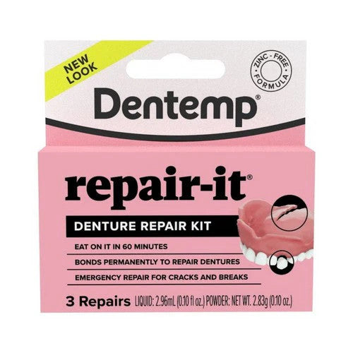 Denture Repair Kit - 3-Count Dental Adhesive for Broken & Loose Dentures