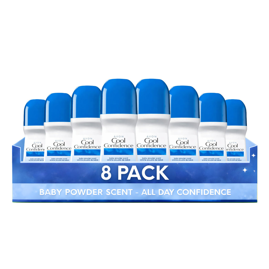 Avon Cool Confidence Roll-On Antiperspirant Deodorant 8 Pack - Baby Powder Scent