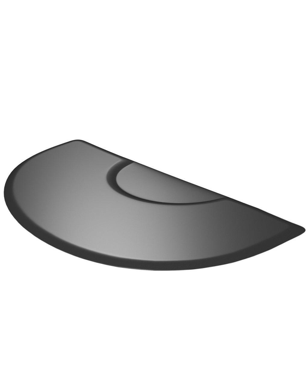 Semi-Circle Anti-Fatigue Floor Mat for Salon & Barber Chairs - 3x5 ft Black