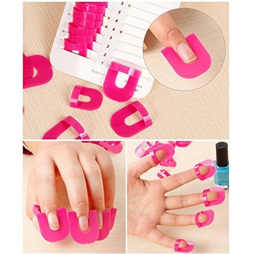 Reusable U-Shape Nail Polish Protectors & Stencils Set for DIY Manicures