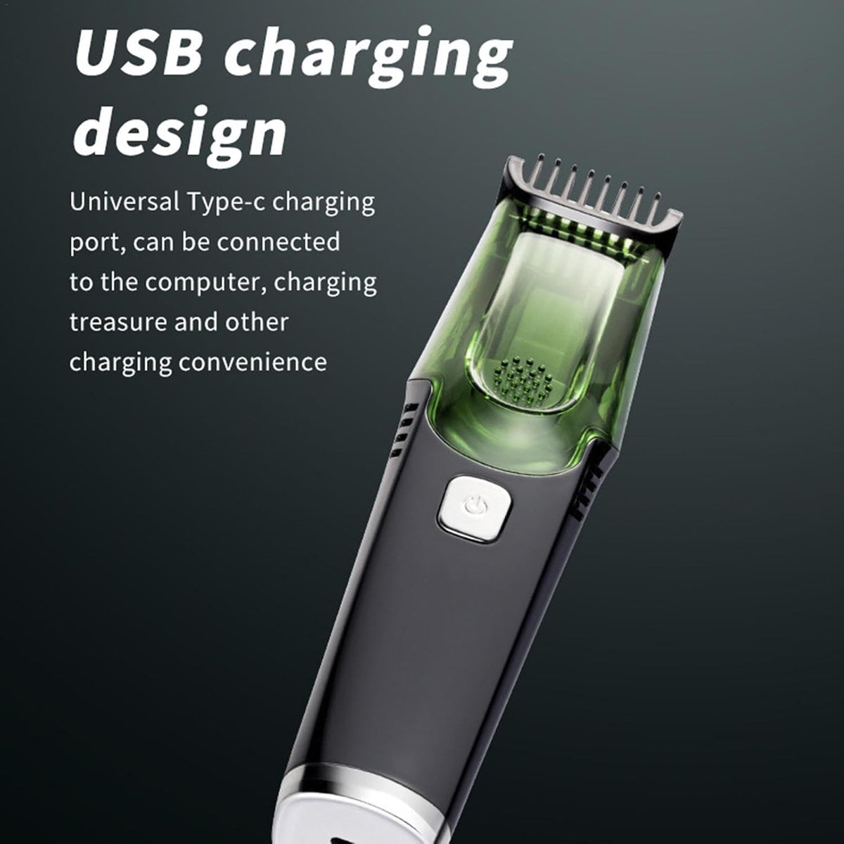 Cordless Waterproof Beard Trimmer with Vacuum and Adjustable Combs