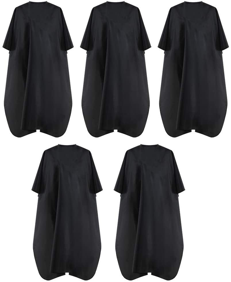 Professional Waterproof Hair Salon Cape 5 Pack with Metal Snap Closure