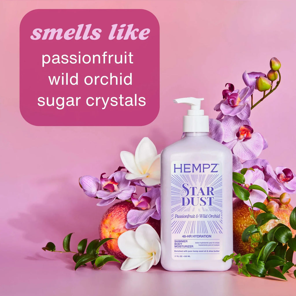 Hempz Star Dust Body Moisturizer with Silver Shimmer 17oz Hydrating Lotion