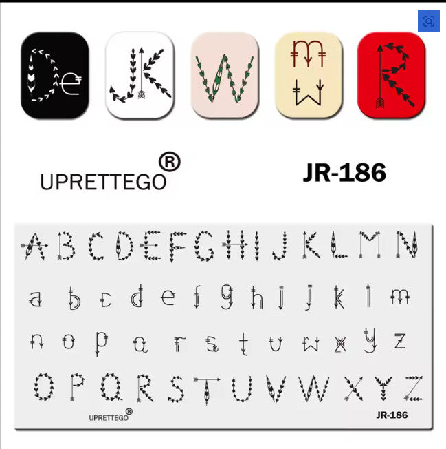 Nail Stamping Plate JR-186 Nature Inspired Font for Nail Art