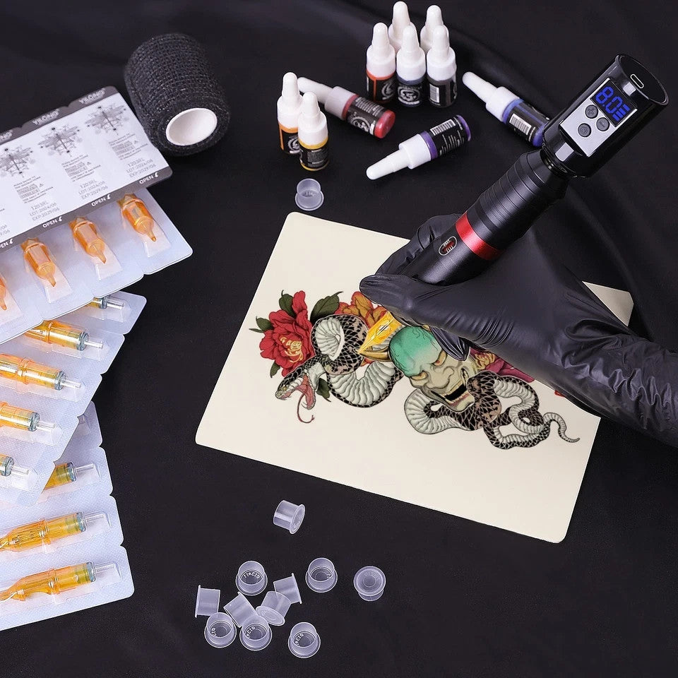 Wireless Tattoo Pen Kit with 1500mAh Battery for Beginners