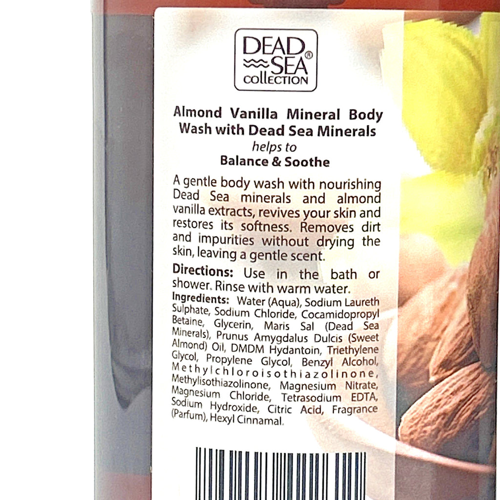 Dead Sea Mineral Body Wash Duo - Almond Vanilla Hydrating 2-Pack, 67.6 oz