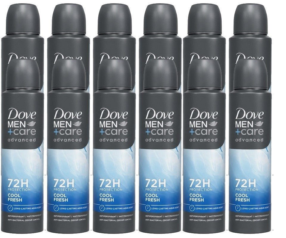 Dove Men Antiperspirant Deodorant Spray 72HR Protection 150ml (12 Pack)