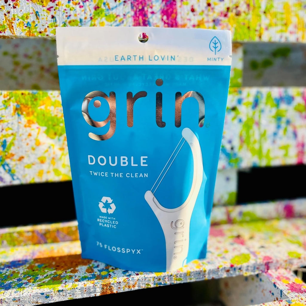 Double Floss Picks Mint Flavor 75 Count Eco-Friendly Recycled Plastic Dental Flossers