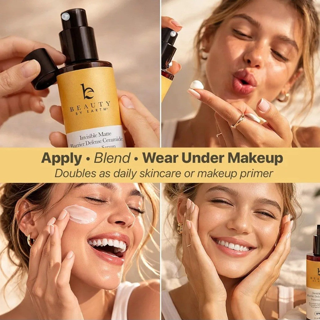 SPF 30 Mineral Sunscreen Serum with Matte Finish & Ceramides - Invisible, Water-Resistant, Non-Nano Zinc Oxide