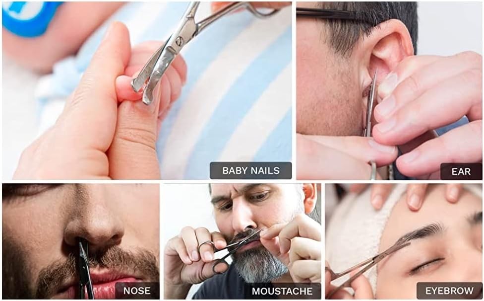 Nose and Beard Scissors 3.7-Inch Safety Rounded Tip Grooming Shears