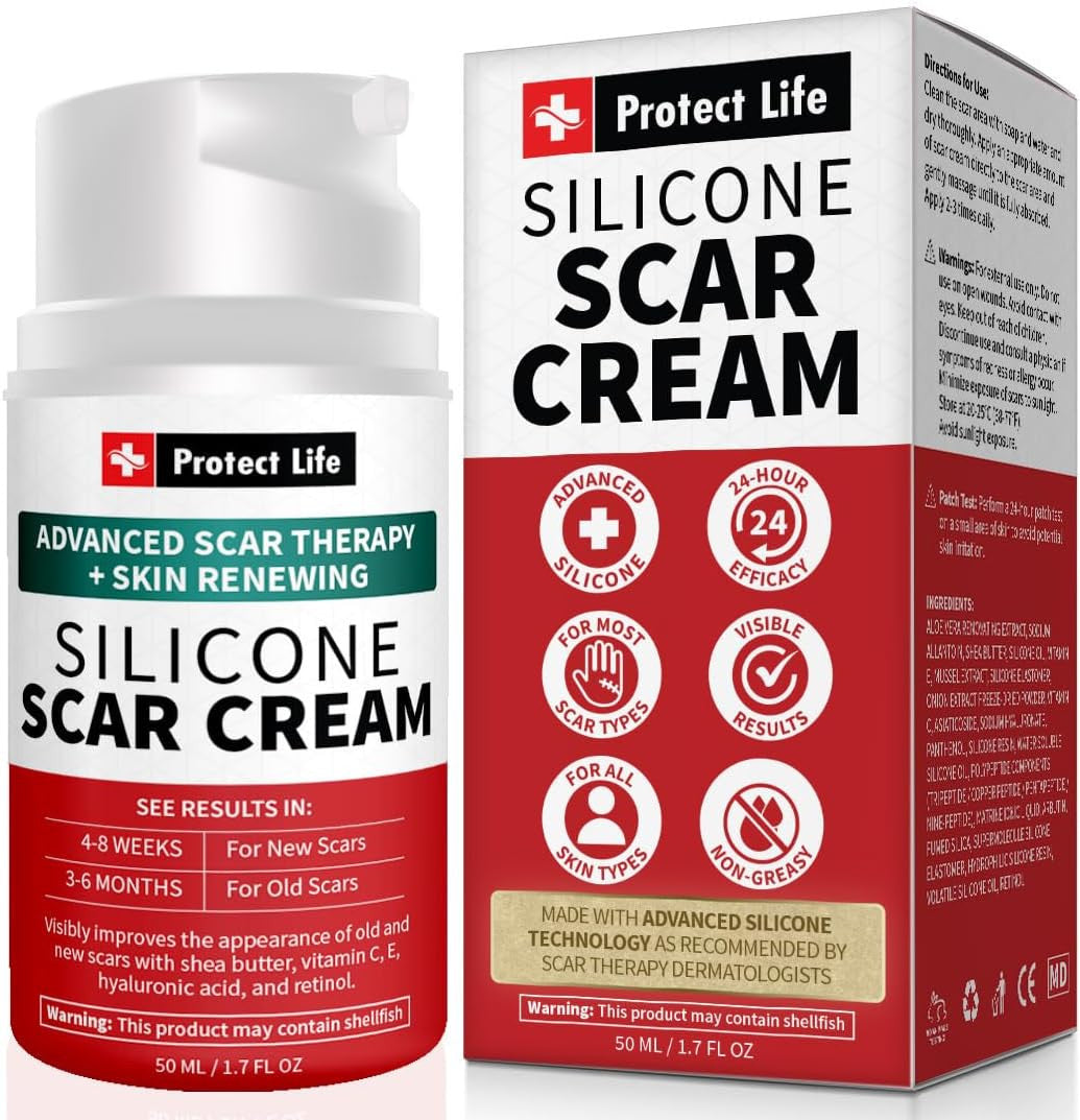 Silicone Scar Cream for Surgical, Keloid & Injury Scars - Moisturizing Gel