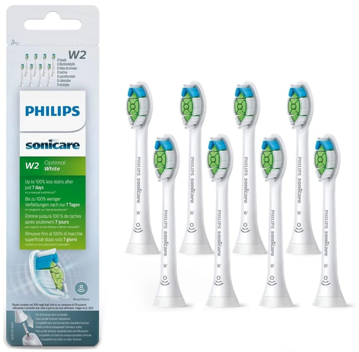 8-Pack White Replacement Toothbrush Heads for Philips Sonicare DiamondClean