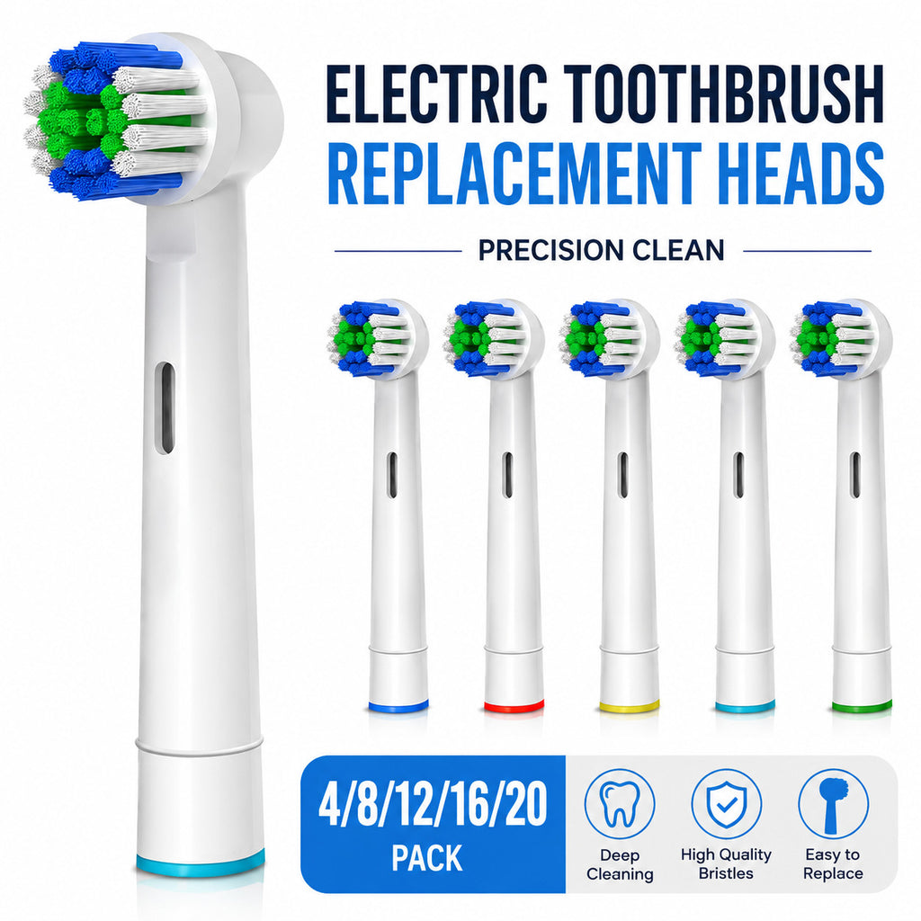 Electric Toothbrush Heads Compatible with Oral B Braun - Multi Pack Sizes