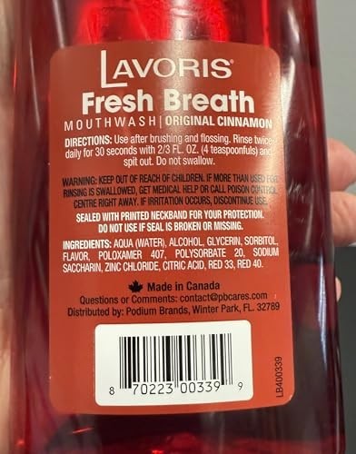 Cinnamon Mouthwash 3 Pack - Fresh Breath Oral Care Bottles, 54 oz
