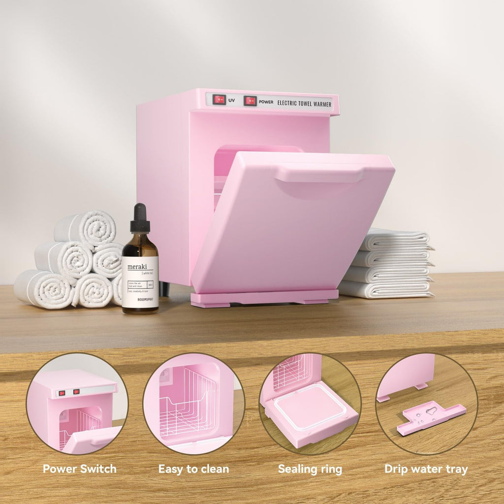 5L Pink Towel Warmer for Spa Salon - Compact Hot Towel Cabinet