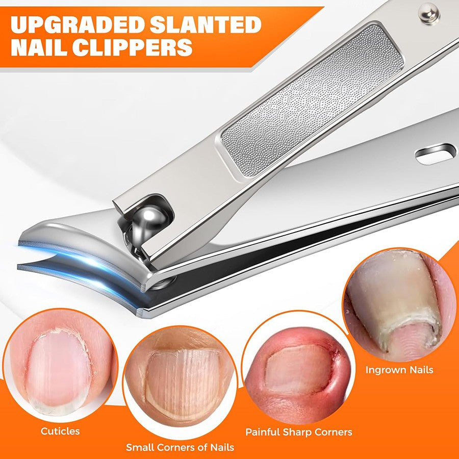 Heavy Duty Wide Opening Toenail Clippers Set for Thick Toenails and Ingrown Nail Relief