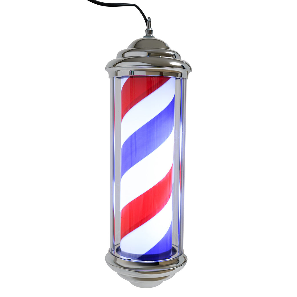 Barber Shop Rotating LED Pole Light Sign Outdoor Indoor Hair Salon Display