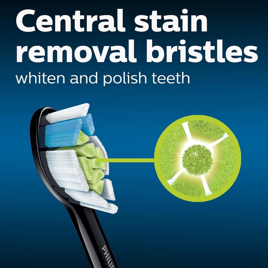 8-Pack Black Replacement Toothbrush Heads for Philips Sonicare White Series