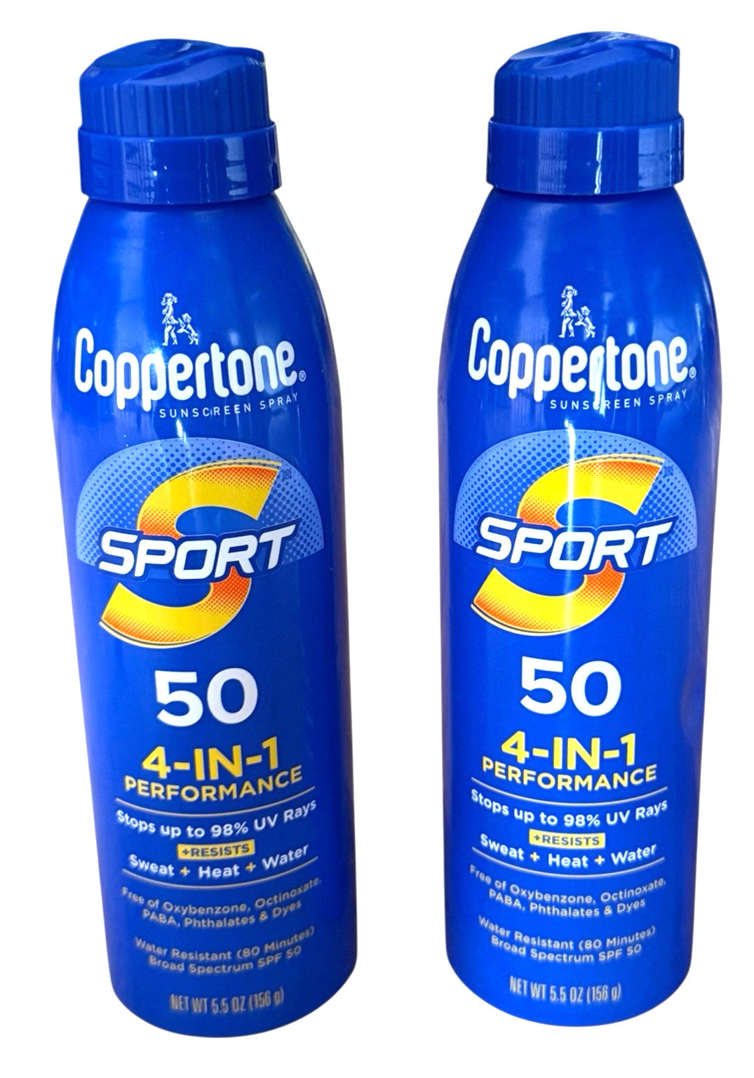 2-Pack SPF 50 Sunscreen Spray - Broad Spectrum Waterproof Sunblock, 5.5 oz