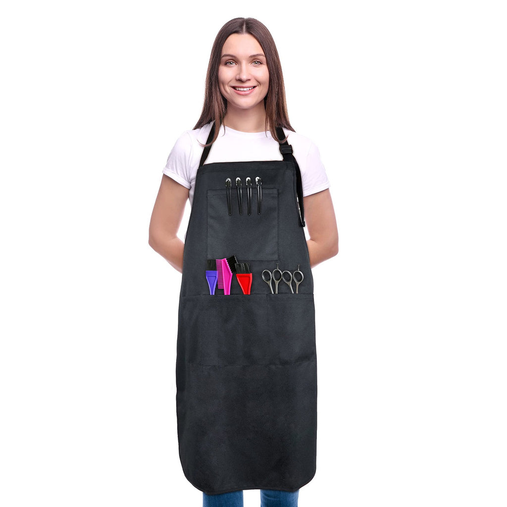 Waterproof Hair Salon Apron with 5 Pockets - Bleach-Resistant & Stainproof