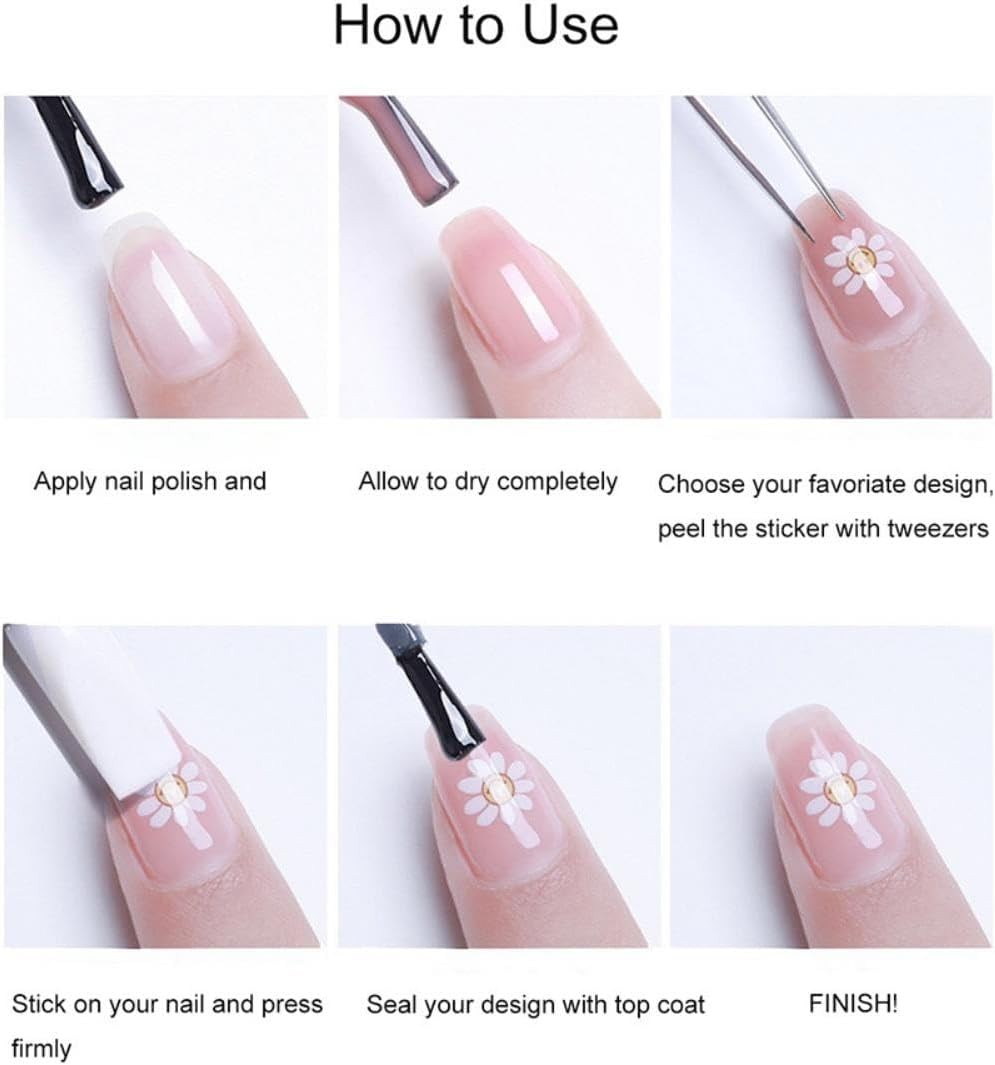 Christmas Tree Nail Stickers Gold Nail Art Decals with Pearls - Festive Holiday Manicure