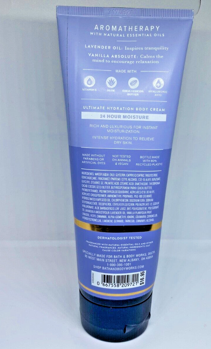 Lavender & Vanilla Sleep Body Cream Set - 8 oz, Hydrating Body Moisturizer with Vitamin E & Shea - 3 Pack