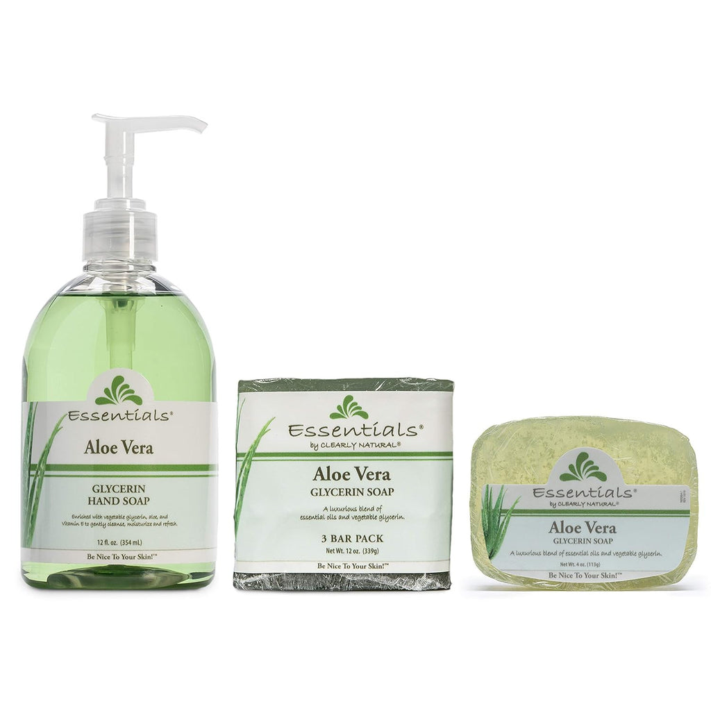 Aloe Vera Glycerin Bar Soap Set - Moisturizing & Non-Drying 12 oz 3-Pack