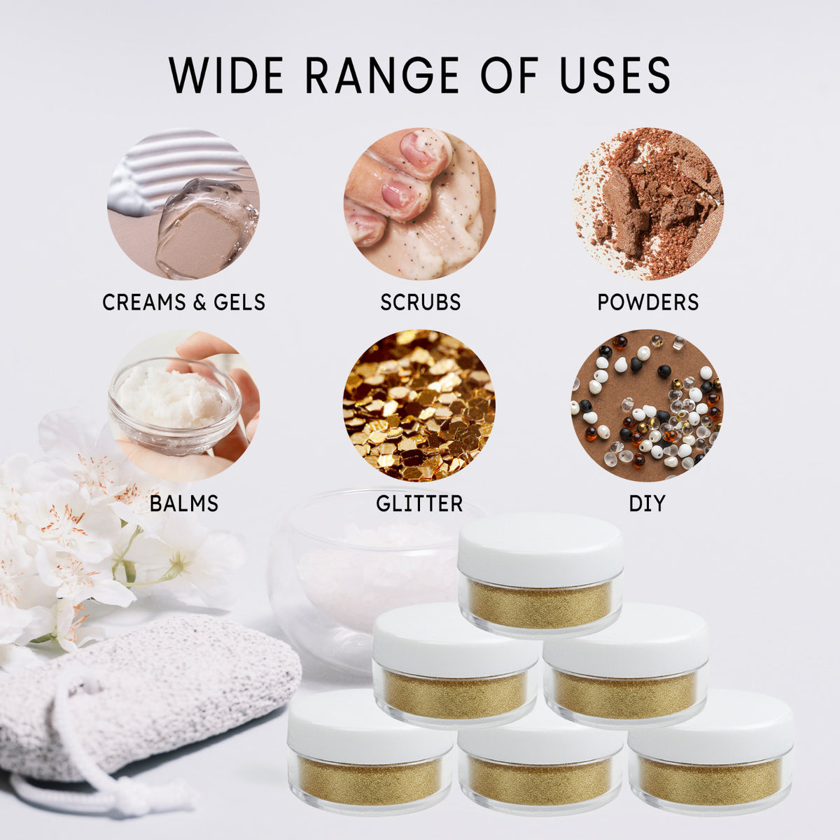 100pcs 10ml Cosmetic Sample Jars with Screw Cap - Clear Reusable Containers for Makeup, Cream, Glitter